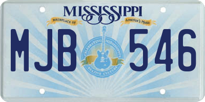 MS license plate MJB546