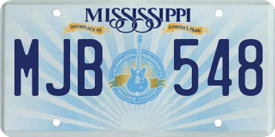 MS license plate MJB548