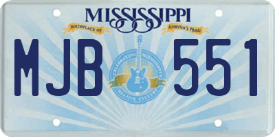 MS license plate MJB551