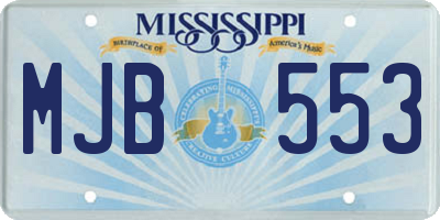 MS license plate MJB553