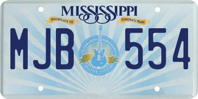 MS license plate MJB554