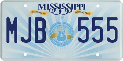 MS license plate MJB555