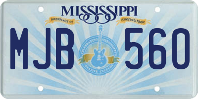 MS license plate MJB560