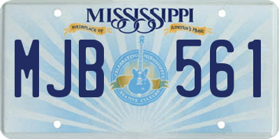 MS license plate MJB561