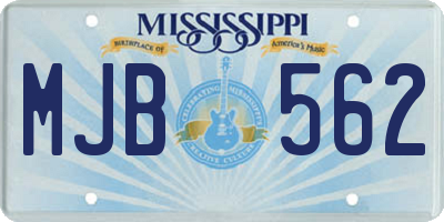 MS license plate MJB562
