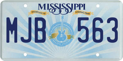 MS license plate MJB563