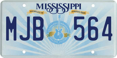 MS license plate MJB564