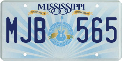 MS license plate MJB565