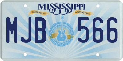 MS license plate MJB566