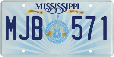 MS license plate MJB571