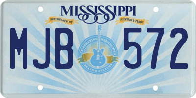 MS license plate MJB572