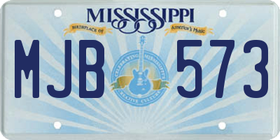 MS license plate MJB573