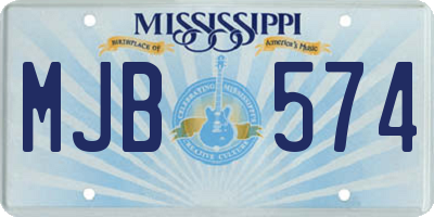 MS license plate MJB574