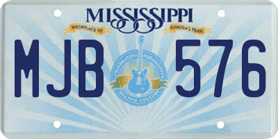 MS license plate MJB576