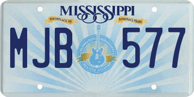 MS license plate MJB577