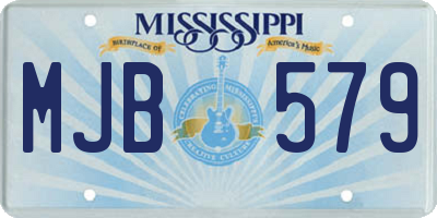 MS license plate MJB579