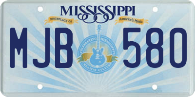 MS license plate MJB580