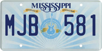 MS license plate MJB581