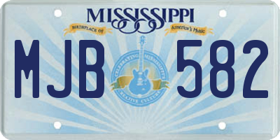 MS license plate MJB582