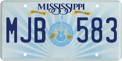 MS license plate MJB583