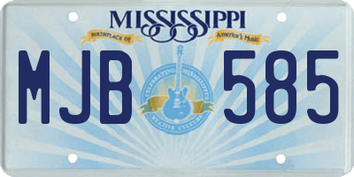 MS license plate MJB585