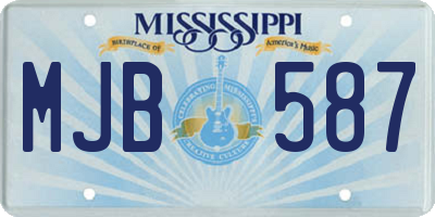 MS license plate MJB587