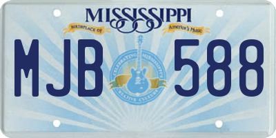 MS license plate MJB588