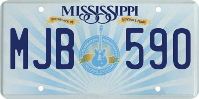 MS license plate MJB590