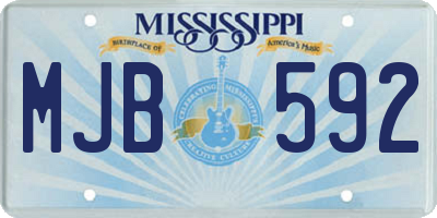 MS license plate MJB592