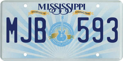 MS license plate MJB593