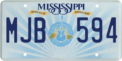 MS license plate MJB594