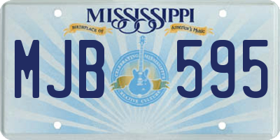 MS license plate MJB595