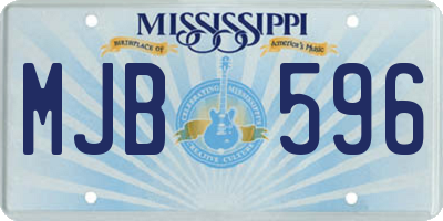 MS license plate MJB596