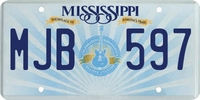 MS license plate MJB597