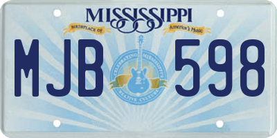MS license plate MJB598