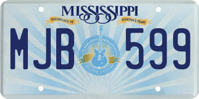 MS license plate MJB599