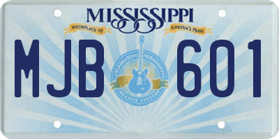 MS license plate MJB601