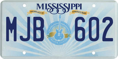 MS license plate MJB602