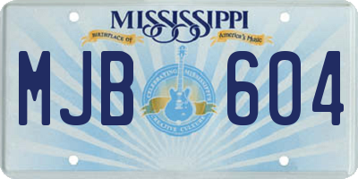 MS license plate MJB604