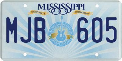 MS license plate MJB605