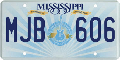 MS license plate MJB606