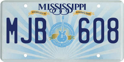 MS license plate MJB608