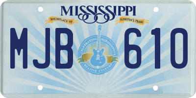 MS license plate MJB610
