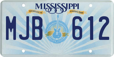 MS license plate MJB612