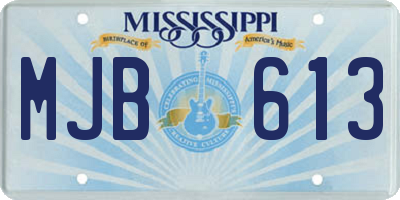 MS license plate MJB613