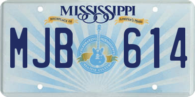 MS license plate MJB614