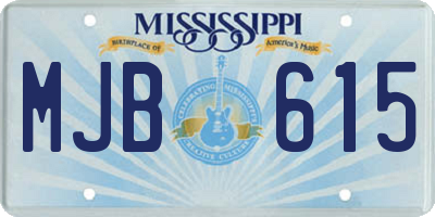 MS license plate MJB615
