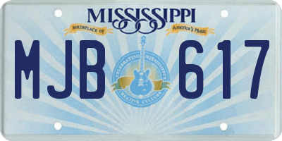 MS license plate MJB617