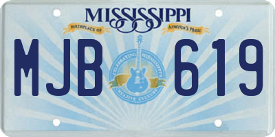 MS license plate MJB619
