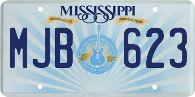 MS license plate MJB623